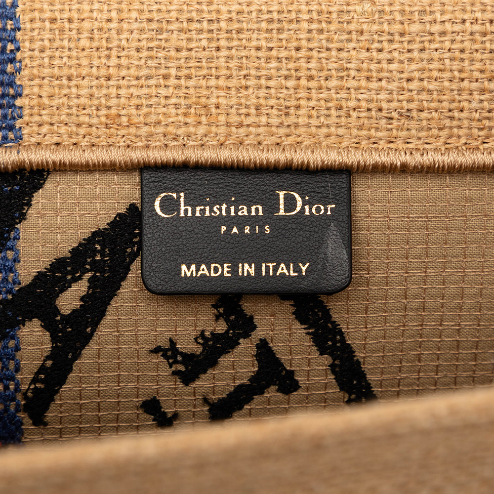 Pre-Loved Dior Medium Jute Embroidered Book Tote - Picture 5 of 7